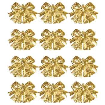 

40pcs Christmas Plastic Golden Bowknot Bells Wreath Decoration Xmas Tree Accessories Ornaments