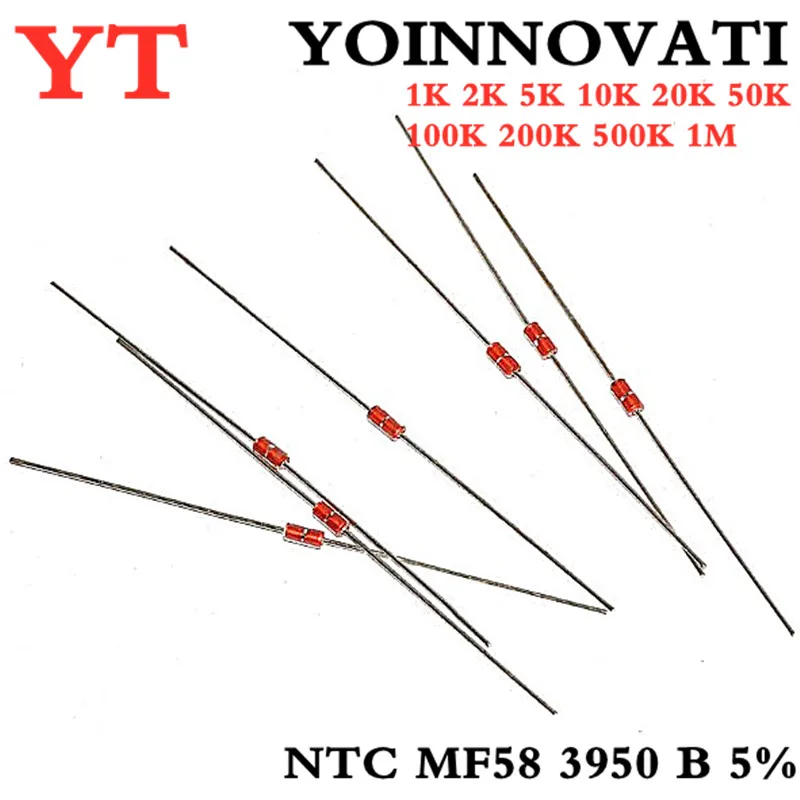 Терморезистор NTC MF58 3950 B 5% 1K 2K 5K 10K 20K 50K 100K 200K 500K 1M 1/2/3/5/10/K Ohm R термистор сенсор