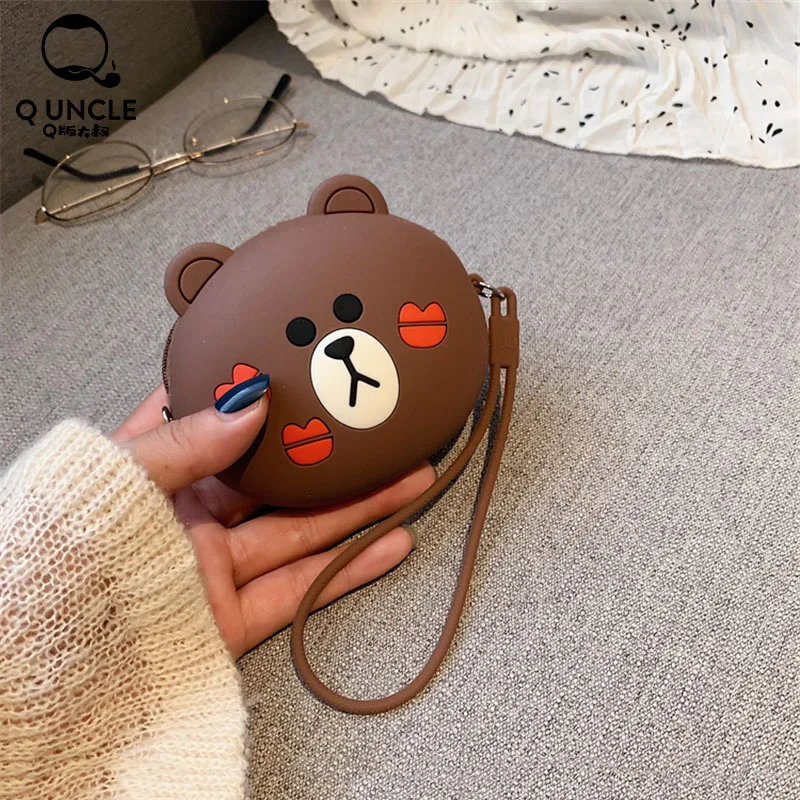 Силиконовый чехол для наушников Q UNCLE защитный с цепочкой Airpods iPhone кошелек сумки
