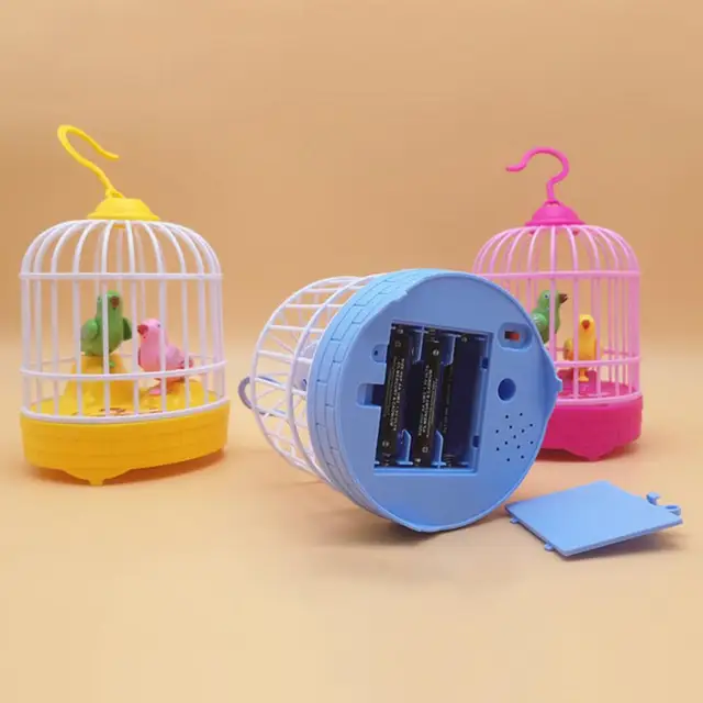 Electronic Birds Cage Toy Battery-operated Accessory Long Battery Life Singing Birds Cage Toy for Parents 4