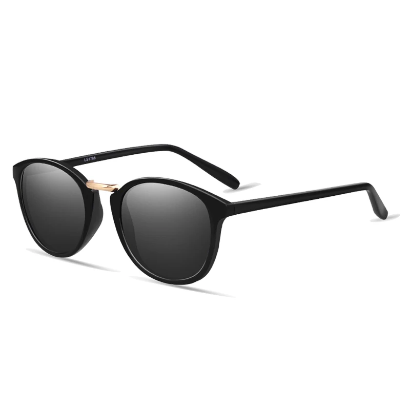 Модные стильные солнцезащитные очки "кошачий глаз" для женщин, брендовые дизайнерские солнцезащитные очки градиентного цвета, круглые очки для мужчин и женщин, для вождения, UV400 - Цвет линз: black