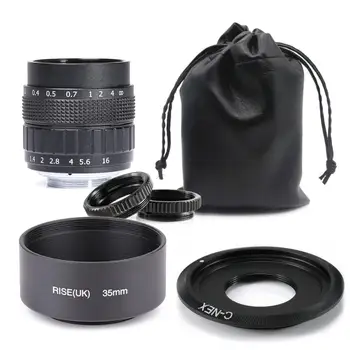 

Fujian 50mm f/1.4 APS-C CCTV Lens+adapter ring+2 Macro Ring+lens hood for SONY NEX Mirroless Camera A5300/A6000/A6300/A7/A7II/A9