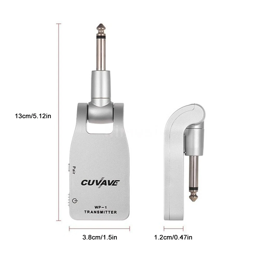 Wireless Guitar System Transmitter Receiver Built-in Rechargeable Battery 30 m Transmission Range Universal Electric Bass