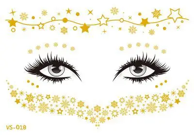 1sheet eye sticker gold plated adhesive for party fake Freckles moon butterfly pattern temporary face tattoo sticker RA032 - Цвет: VS018