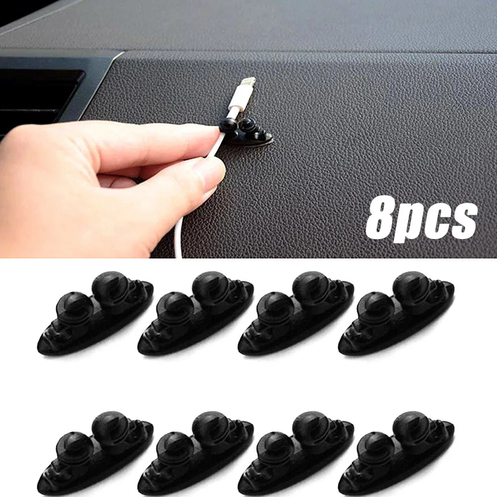

8PCS Mini Adhesive Car Charger Line Clasp Multifunction Clamp Headphone/USB Cable Car Clip Automobile Interior Accessories