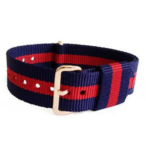 blue red blue Neway 18 мм 20 мм Мужские и женские нейлоновые наручные часы dw ремешок для часов Ремешок из розового золота застежка пряжка для ремня 40 мм 36 мм - Цвет ремешка: blue red blue