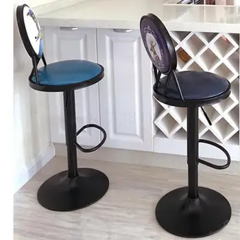 

Bar Chair Modern Simple Household High Stool Front Desk Lift Chair Bar Chair Retro Bar Stool Iron Bar Chair