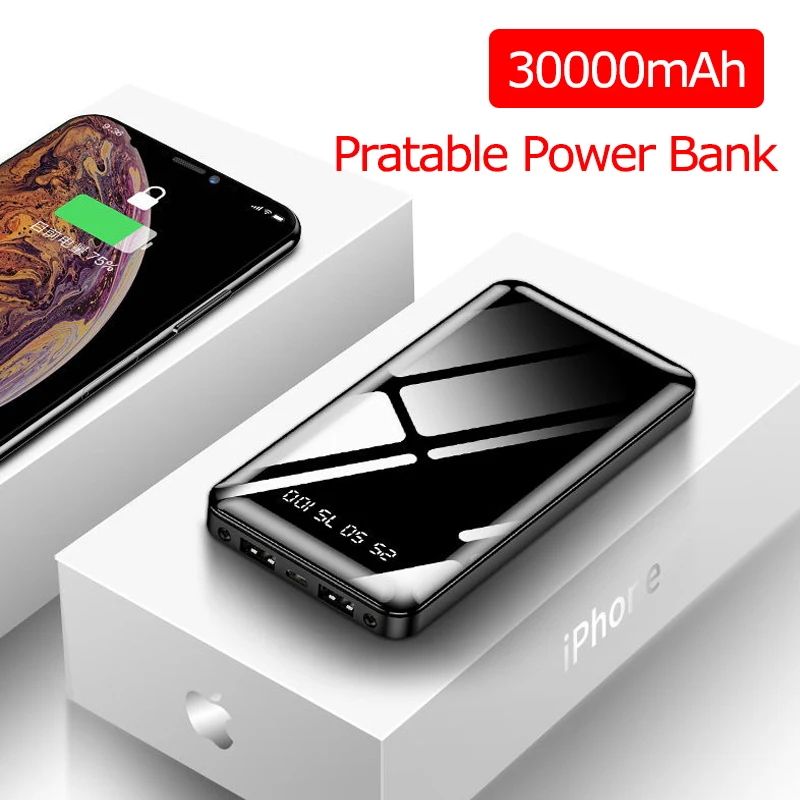 

30000mAh Power Bank Portable Charging Powerbank Poverbank External Battery Pack Charger For IPhone Xiaomi Mi 9 11 Max