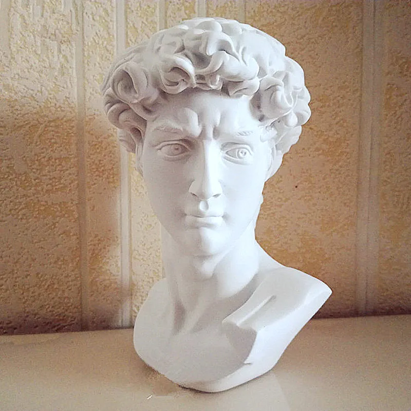 David Head Portraits Bust Mini Gypsum Statue Michelangelo Buonarroti Resin Art&Craft Sketch Practice Home Decoration Resin David Head Portraits Bust Mini Gypsum Statue Michelangelo Buonarroti Resin Art&Craft Sketch Practice Home Decoration Resin
