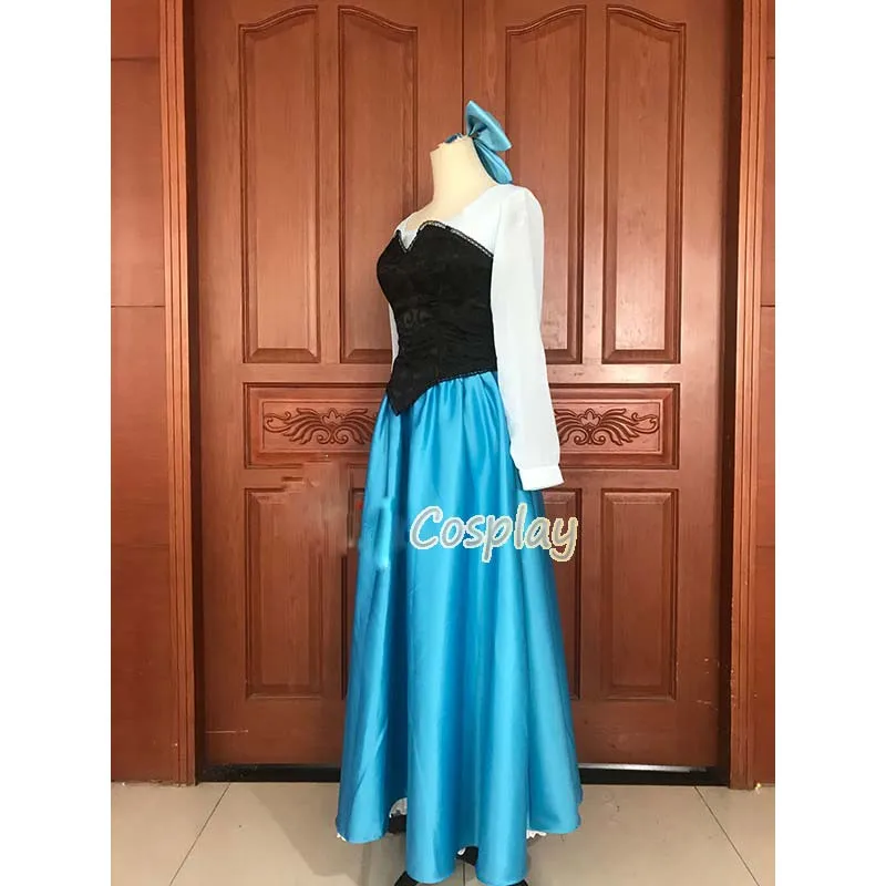 Cosplay Sirenita Con Vestido Azul Desfraz De Vestido Azul Ariel