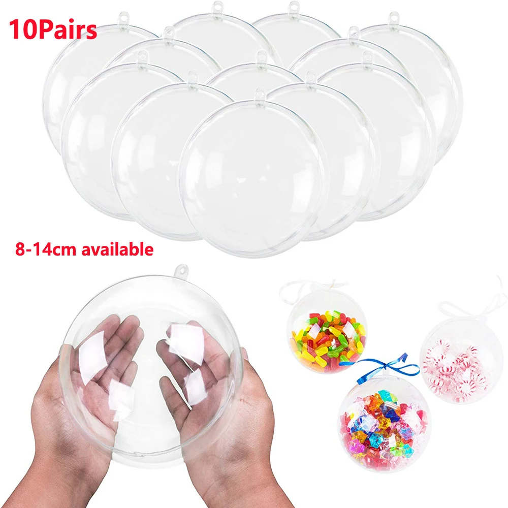 Clear Plastic Fillable Ornaments Ball Christmas Decoration Clear