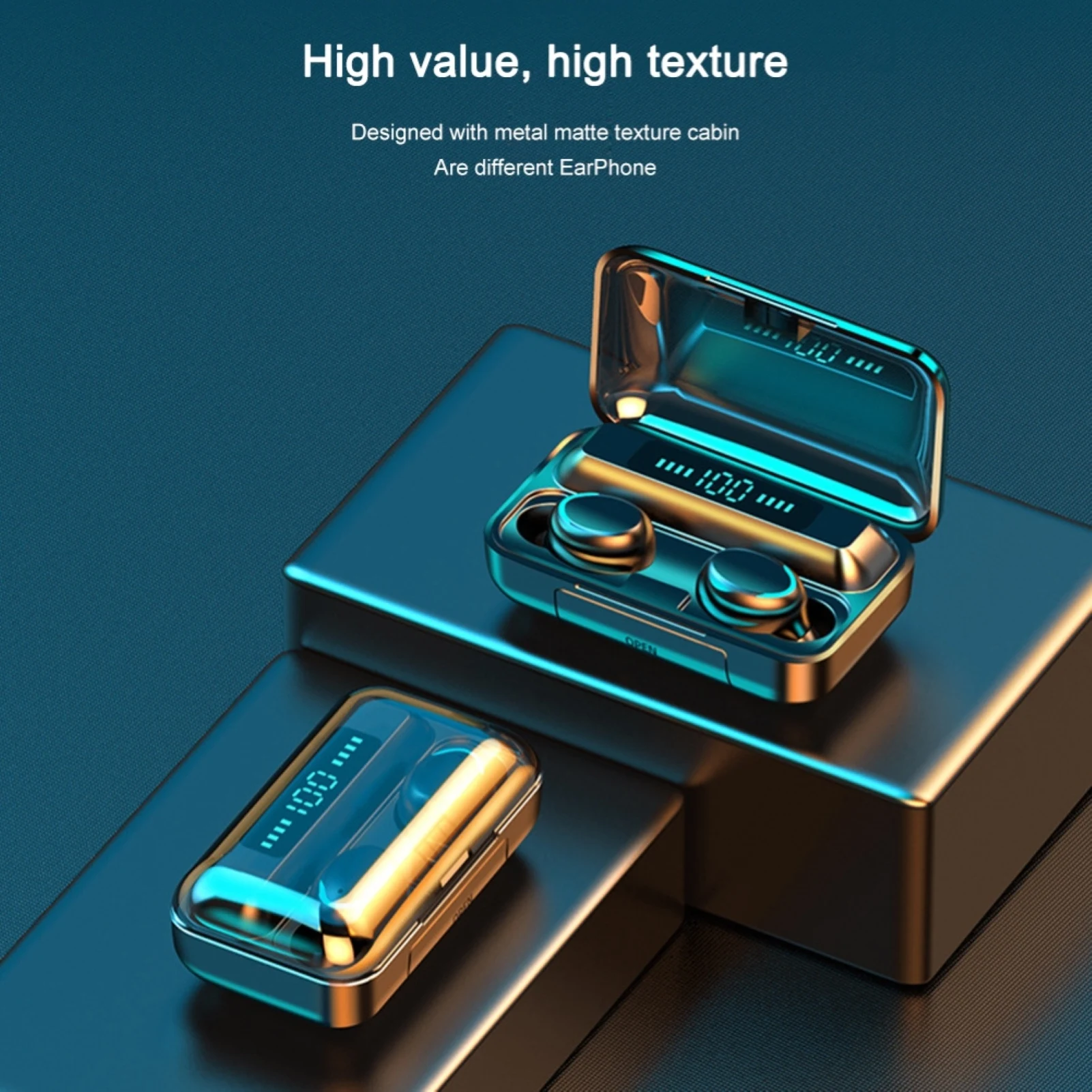 New F9 5 Wireless Headphones TWS Bluetooth 5 0 Earphones 8D HIFI Stereo Waterproof Earbuds Headsets Charging Box With Microphone