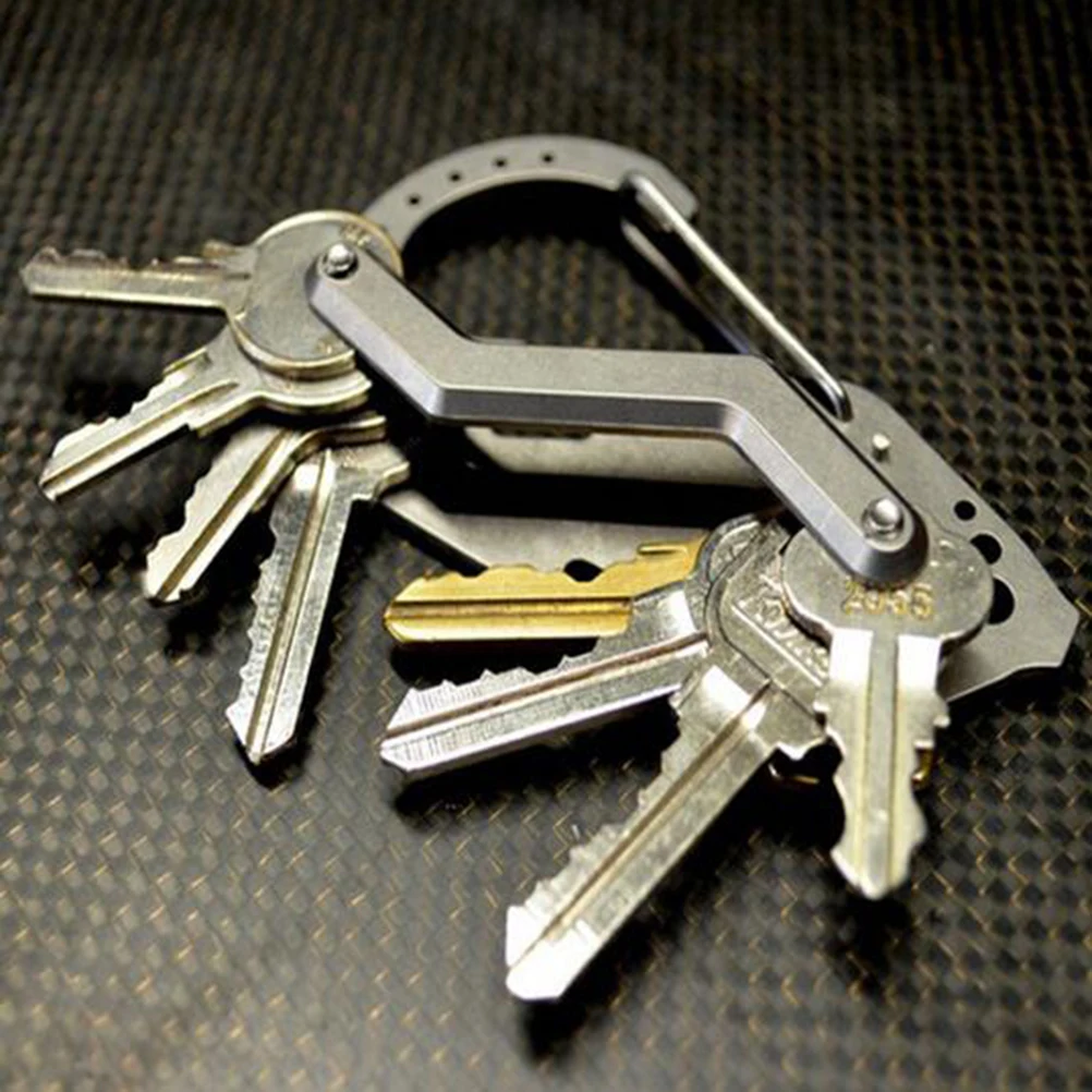 EDC Stainless Multi Tool Keychain Key Holder Wrench Quickdraw Carabiner Guard_JF 