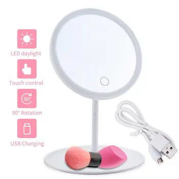 

Touch Screen Vanity Mirror With Natural White Daylight Makeup Backlit Mirror Countertop Detachable Adjustable USB Cosmetics Mir