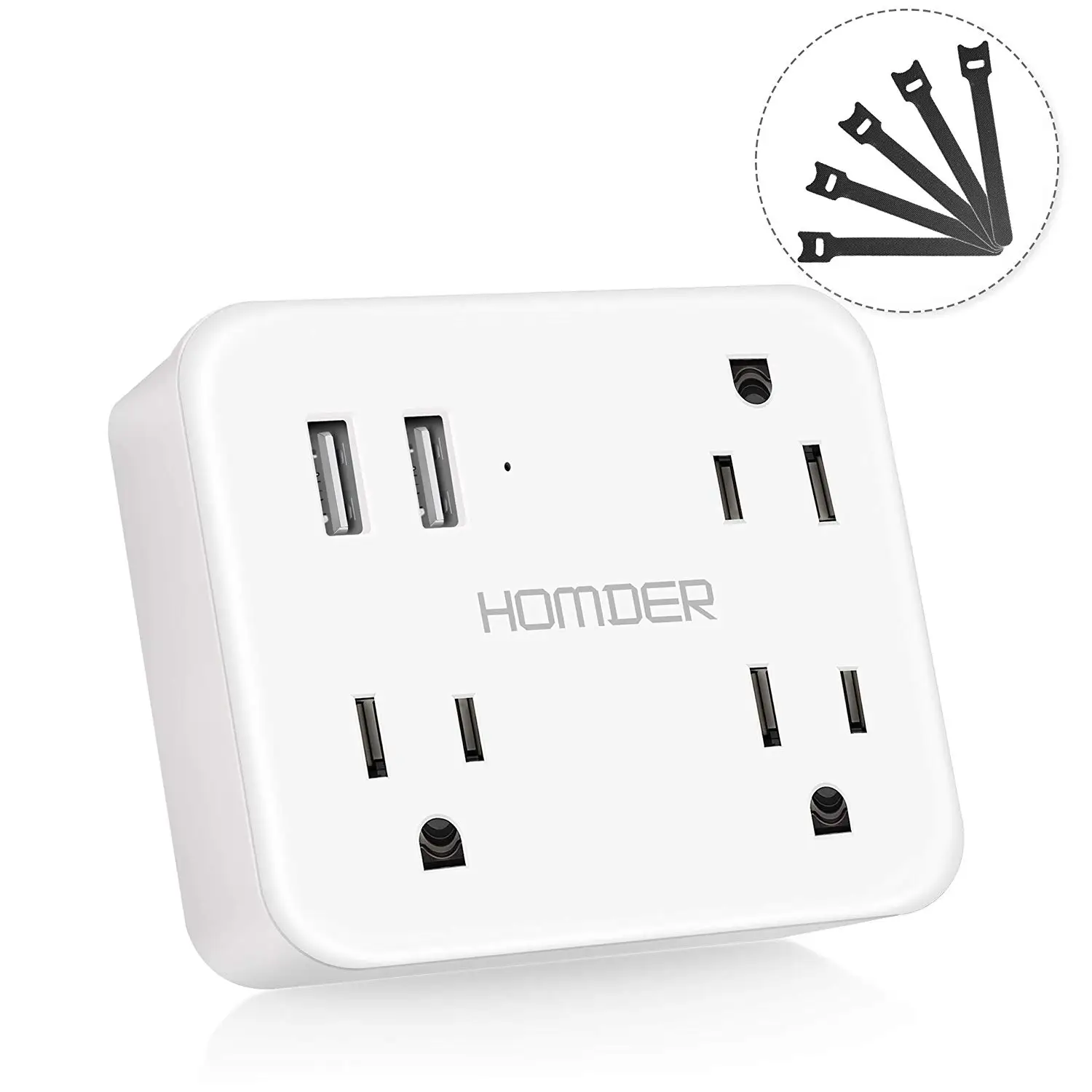 

Flat Multi Outlet Wall Plug Extender Power Strip with 5 Ports Non Surge Protection Travel Outlet Adapter for Home Cruise Line