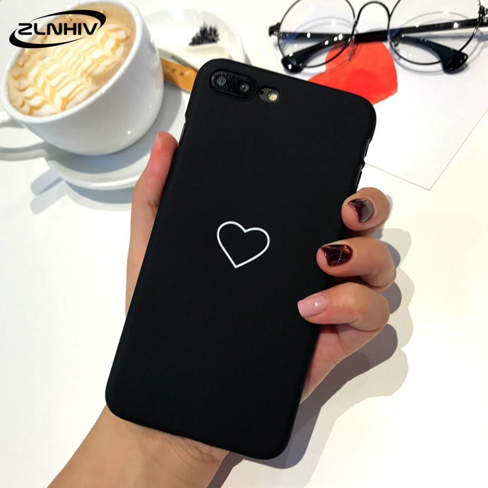 B-Black ZLNHIV чехол для влюбленных с сердцем для iphone 11 pro X XR XS MAX 6 6s S 7 8 plus, сумка для телефона, Аксессуары для мобильных телефонов, чехол для телефона, противоударный - Цвет: B-Black