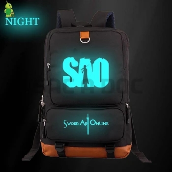 

Sword Art Online Kirito SAO Luminous Backpack Women Men Laptop Backpack School Bags for Teenage Boys Girls Travel Shoulder Bag