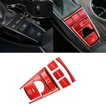 

7pcs Red Center Console Gear Shift Button Cover Trim Fit for Toyota Camry 2018-2019