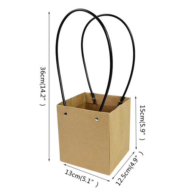 Portable Flower Box Waterproof Paper Handy Gift Bag Kraft Handbag Wedding Rose Party Gift Box Packaging For Candy Cake Birthday I