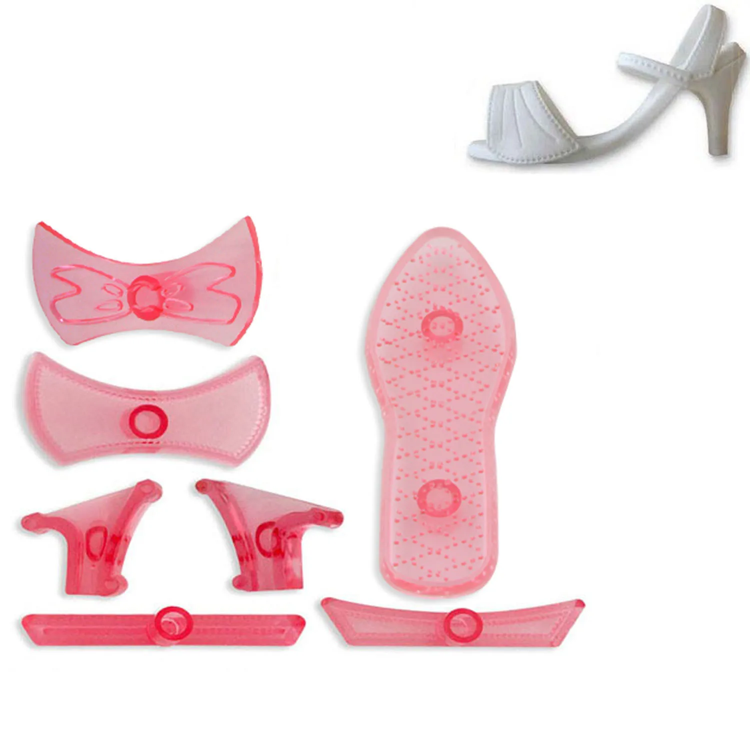 7pcs Plastic Fondant Lady's Shoe Cutter Ladies Highheeled Shoes Cookie