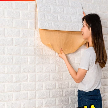 

3D Brick Wall Stickers Brick European style DIY Decor Self-Adhesive Waterproof Wallpaper For Kids Room Bedroom Wall Sticker