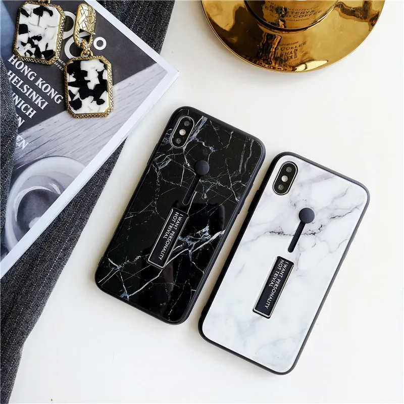 9H закаленное стекло Футляр для телефона Iphone X 6s 6 7 8 Plus XS MAX XR модное Мраморное