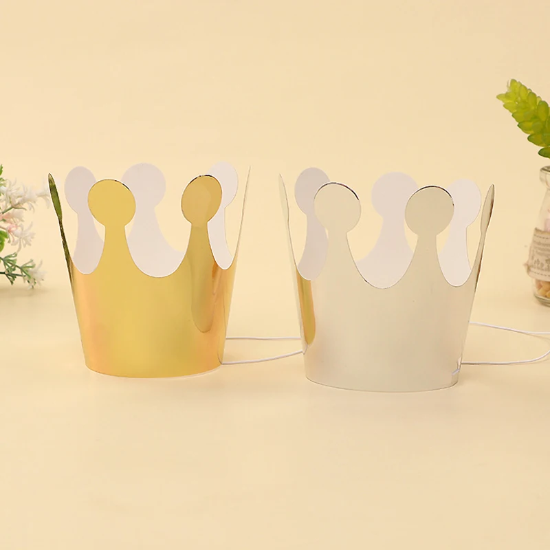 30/10 Stücke Gold Silber Geburtstag Party Hüte Papier Krone Kinder Geburtstag Party Supplies Party Krone Hut Kappe Feier Hochzeit decor – Detail 12