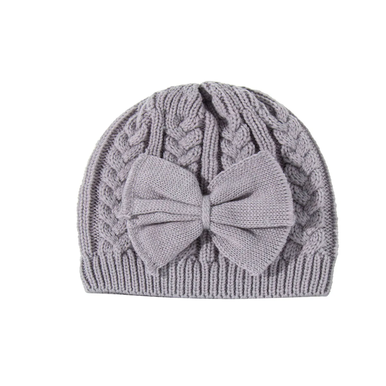 Newborn Knotted Bowknot Hat A Toddler Kids Infant Baby Boy Girl Warm Pleuche Bowknot Beanie Headwear Cap Hair Bands Cap Elastic Hat for School Travel Outing for 0-4 Years 