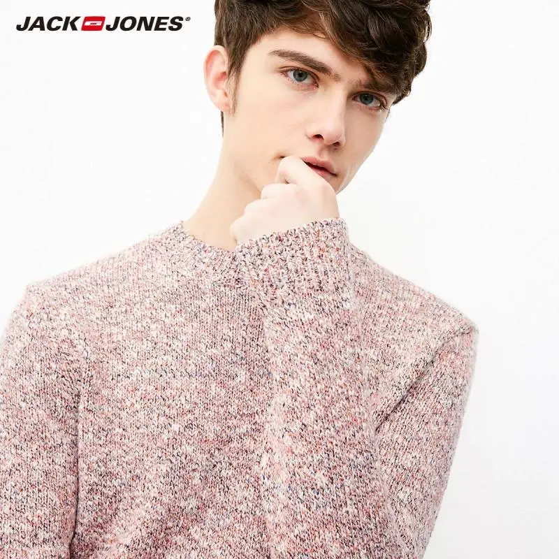 JackJones осенний мужской тренд цветочный тканый хлопковый и шерстяной свитер пуловер Топ Мужская одежда 218324520