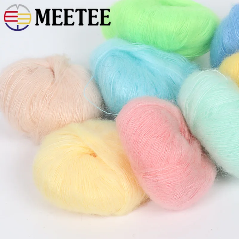 Meetee, 2 рулона, мохеровая пряжа, ручная работа, рукоделие ткачество, бархатная нить, тканая для обуви, шерсть, вязаная крючком кукла, аксессуары для детской одежды