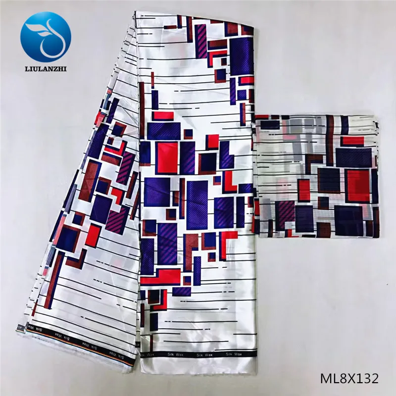 LIULANZHI нигерийские атласные ткани 4 ярдов атласные принты ткань+ 2 ярдов шифоновая ткань Новое поступление шелковая атласная ткань ML8X131-ML8X144