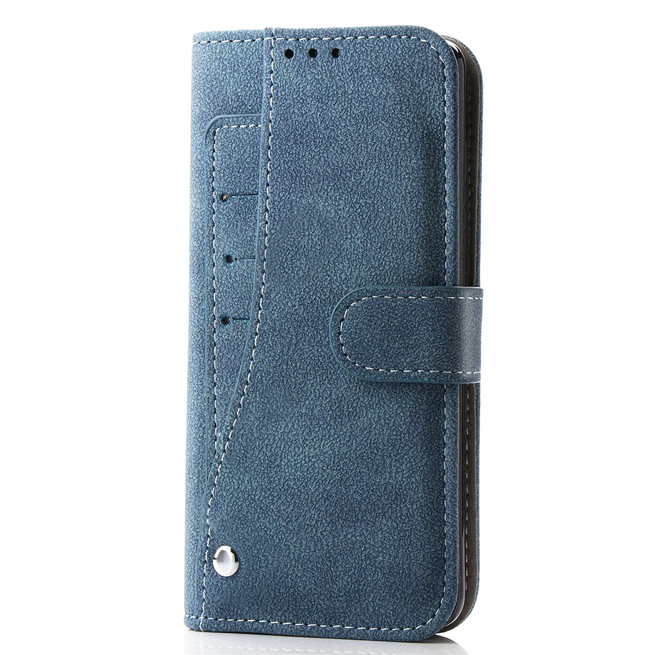 Blue Чехол из матовой кожи для Apple iPhone X, 6, 6 S, 7, 8, iPhone7 Plus, откидной Чехол-кошелек с фоторамкой - Цвет: Blue