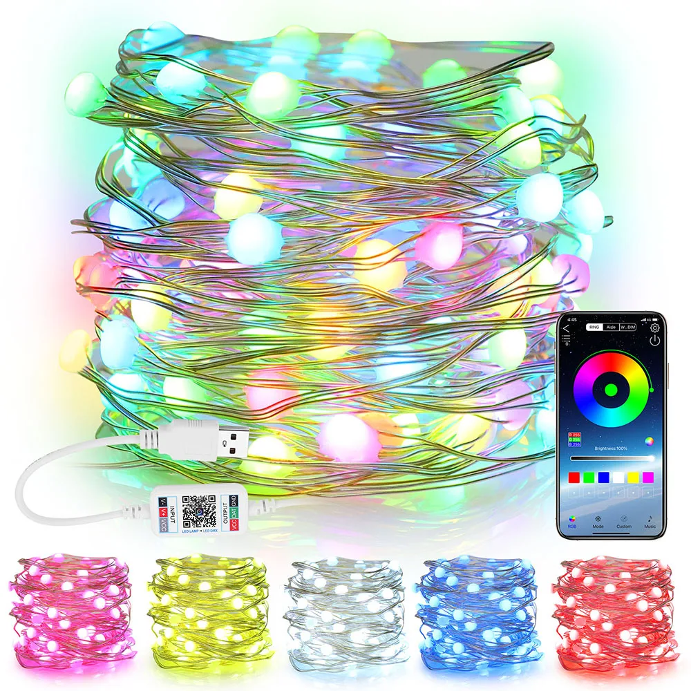 Ip65 Smart Christmas Lights Usb Timer Led String