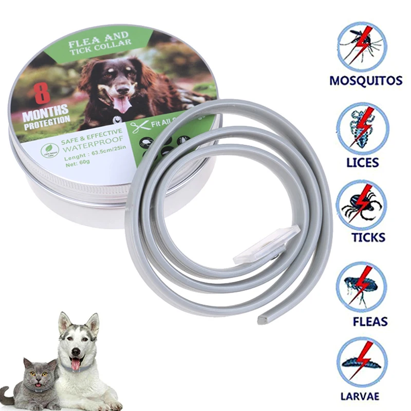 1pc Cat Dog Collar Anti Flea Ticks Mosquitoes Outdoor Protective Adjustable Pet Collars 8 Months Long-term Protection hot sale