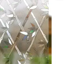 Бамбуковая стеклянная наклейка, украшение для дома, защита конфиденциальности, защита от солнца, 3D лазер, не клейкая статическая пленка разных размеров