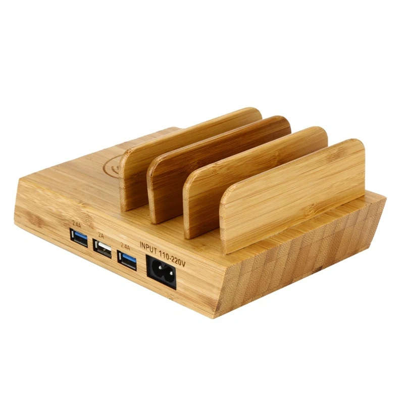 3 Usb зарядная док-станция Беспроводная зарядная подставка используется для нескольких устройств для Iphone/samsung Eu Plug