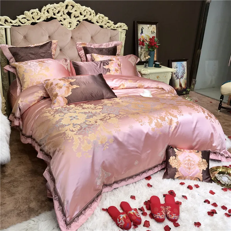 2019 Роскошные жаккардовые постельное белье queen/king size комплект постельного белья 4/6/10 шт. пододеяльник комплекты толстые Постельное белье из