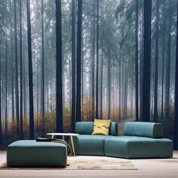 

Custom 3D Mural Modern Creative Foggy Forest Path Landscape Wallpaper Living Room TV Sofa Bedroom Home Decor Papel De Parede 3 D