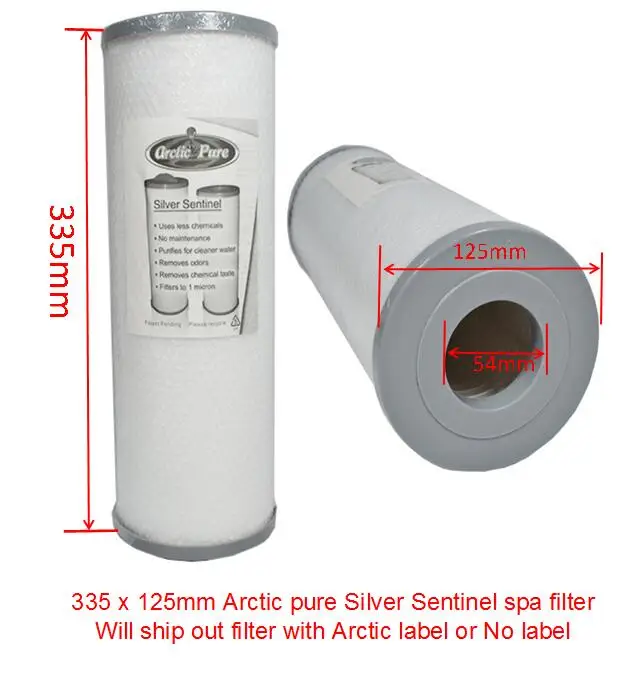 6 pcs Arctic Spa Pure Silver Sentinel Filter 33.5x12.5cm 2008 and older models 