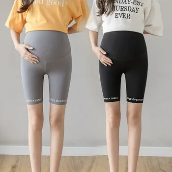 

New pregnant trousers summer thin section five minutes outside stomach lift leggings Slim fashion adjustable maternity shorts