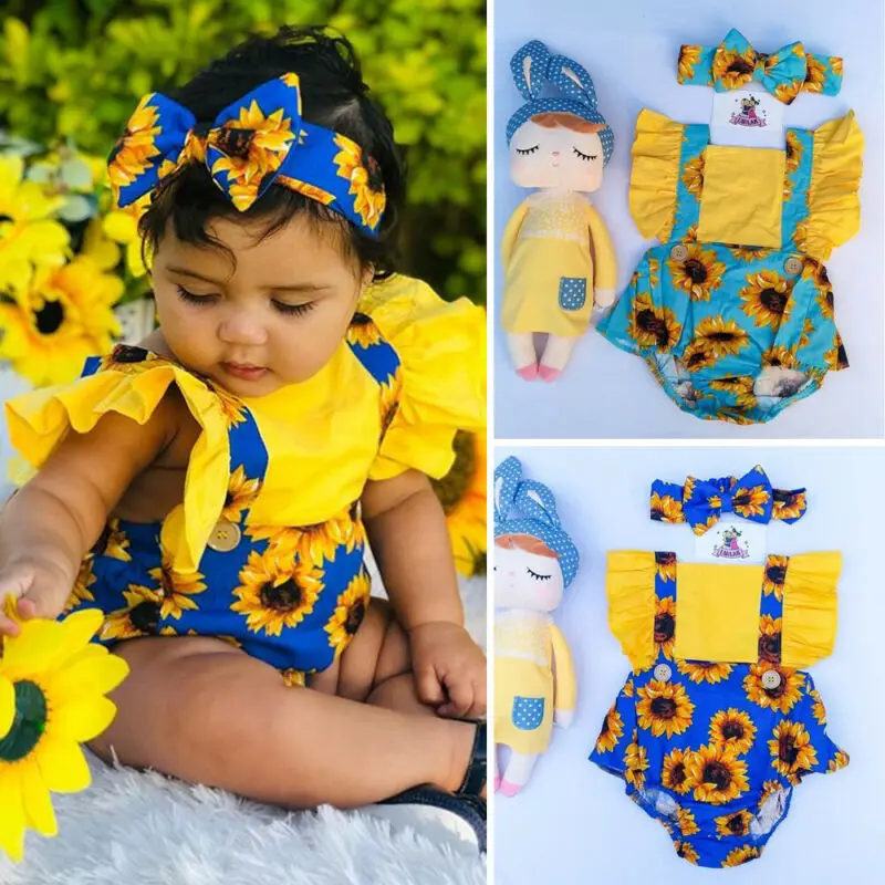 sunflower newborn headband