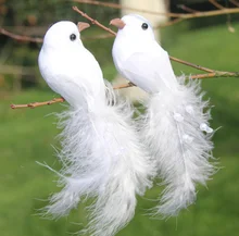 מזויף יונים מלאכותי מלאכותי לבן יונים קצף נוצת חתונה קישוט בית מלאכת שולחן תפאורה ציפור צעצוע חתונה קישוט(China)