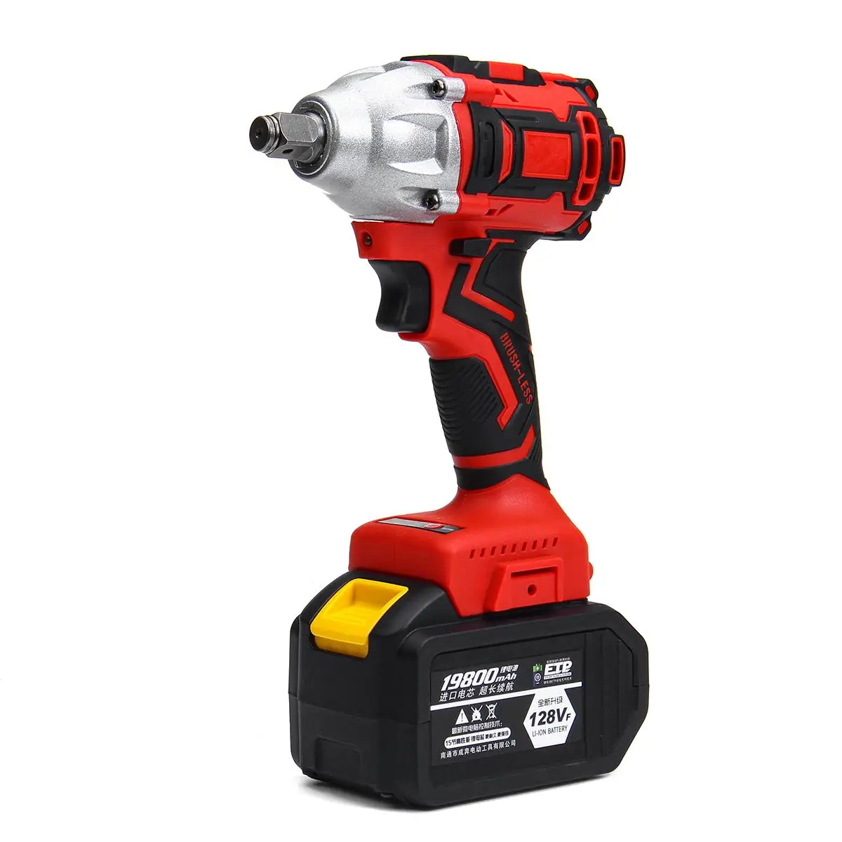 

128Vf 520Nm 3500rpm Brushless Cordless Wrench Electric Socket Impact Wrench 19800mah Lithium-lon Battery Power Tools Kit