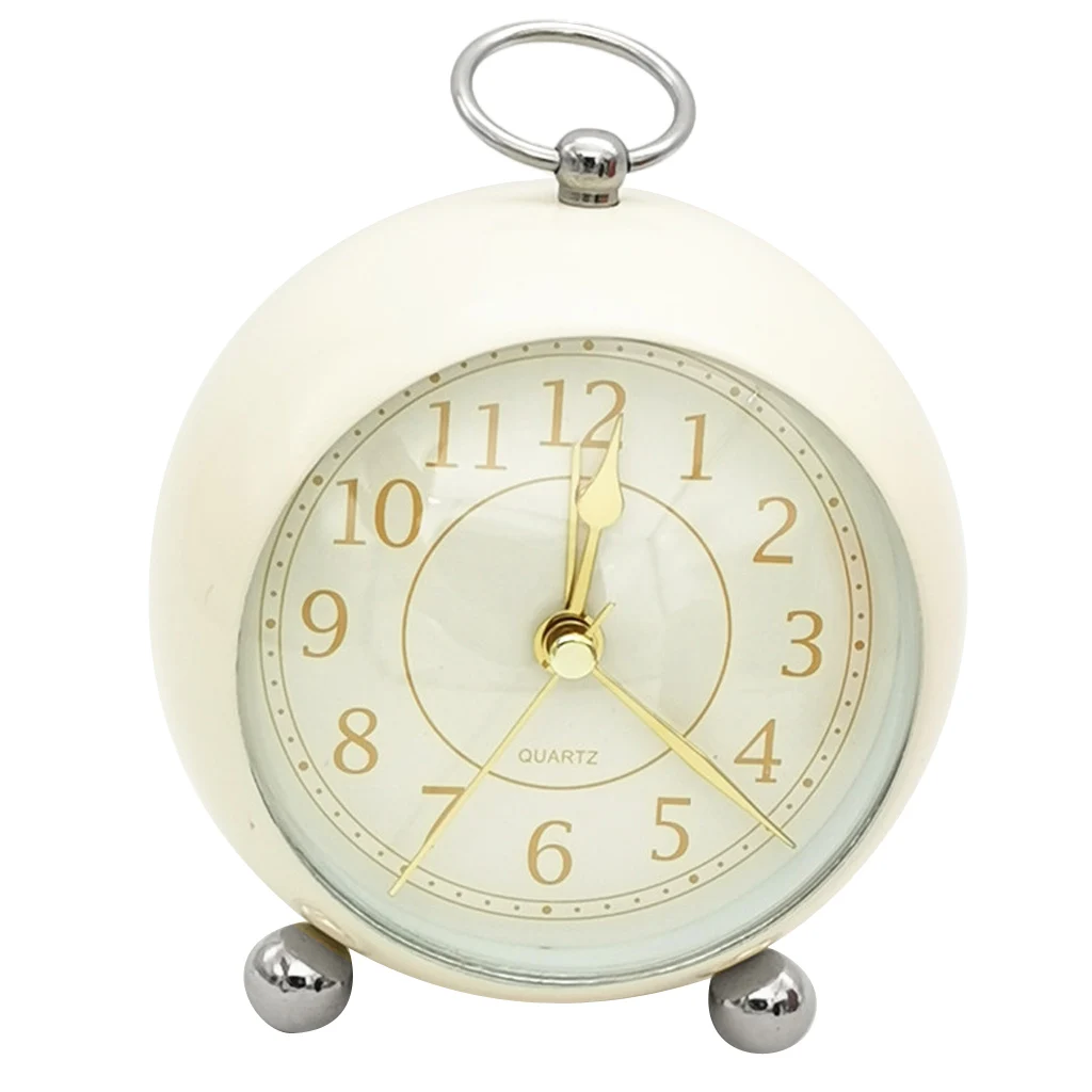 Alarm Clock Home Decor Bedside Desk Clock Vintage Silent Mute Quartz Analog Battery Operated Non-Ticking for Kids Bedroom