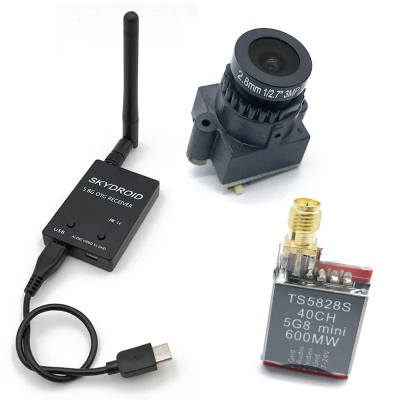 Мини приемник 5 8G FPV UVC видео OTG VR Android телефон + передатчик TS5828L 600 мВт CMOS 1000TVL 2 8 мм