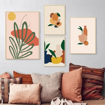 

Scandinavia Abstract Still Life Figure Canvas Painting Nordic Wall Art Pictures Gallery Poster and Print Living Room Home Decor