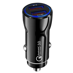 Dual - Port Fast USB Car Charger with Quick Charge 3.0 Technology (Black)