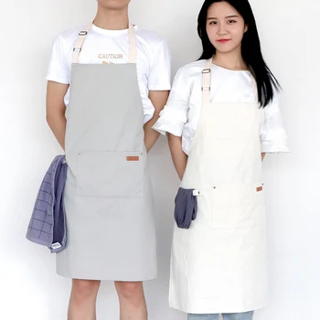 

Hot in 2020Unisex Men Women Fashion Concise Cotton And Linen Home Full Body Adjustable Simple Kitchen Canvas Apron