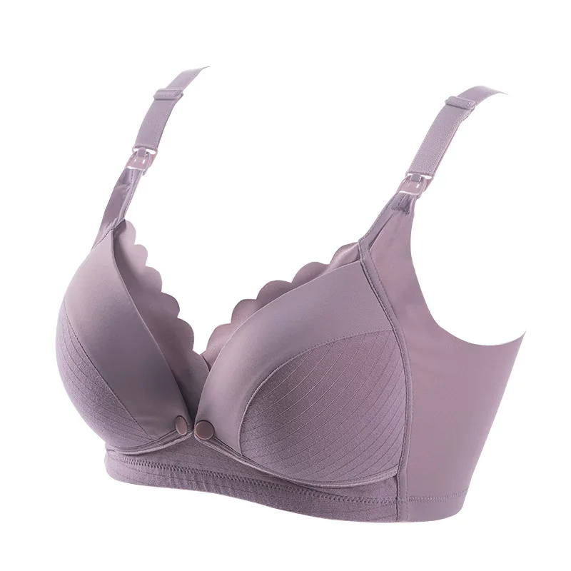 New Fashion Cotton Breastfeeding Bras Mothers Feeding Nursing Pregnancy Women Open Buckle Underwear Maternity Clothes 6