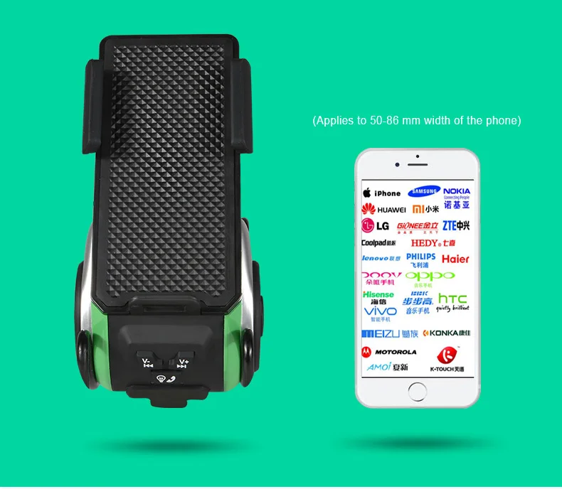 ROCKBROS Bike Bicycle Light Waterproof Phone Holder Bike Headlight Bluetooth Bell Speaker Bikeplayer USB Rechargeable Power Bank